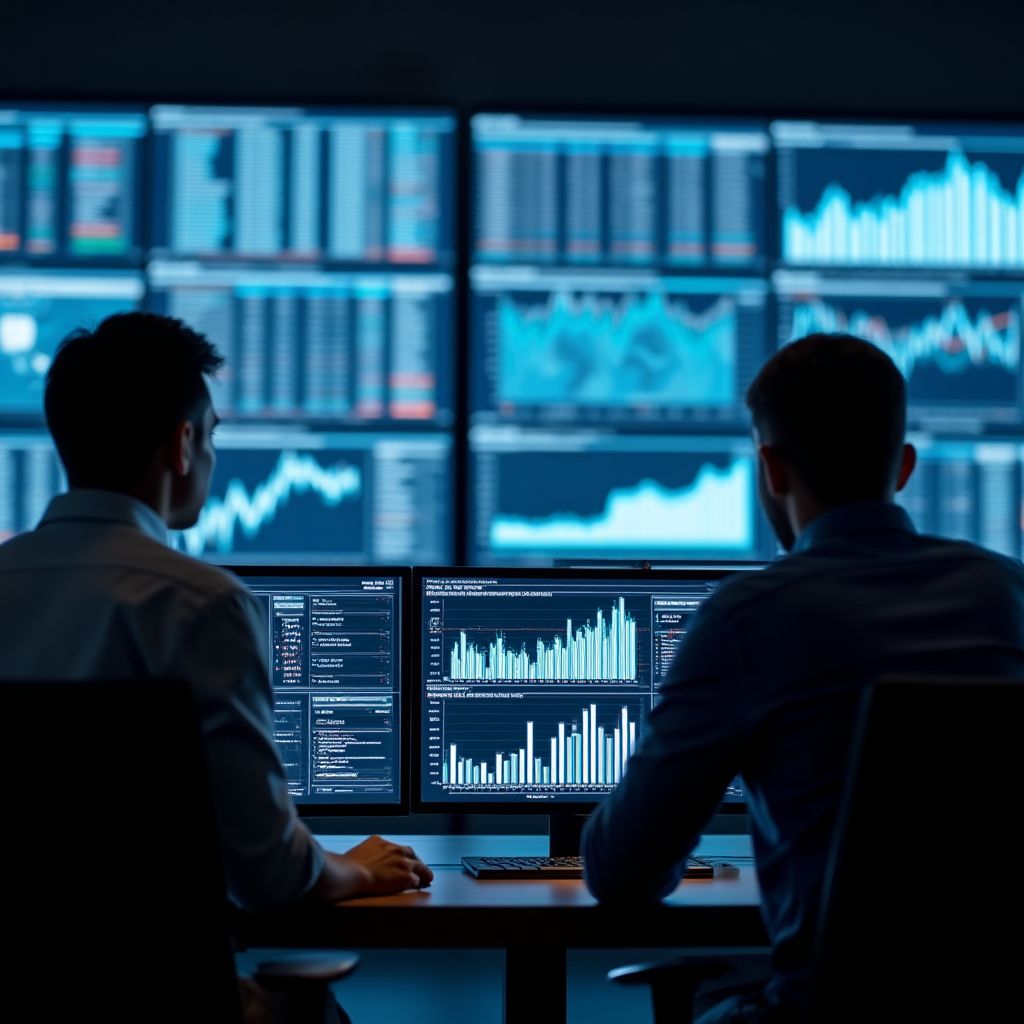 Equipo trabajando en análisis de inversiones